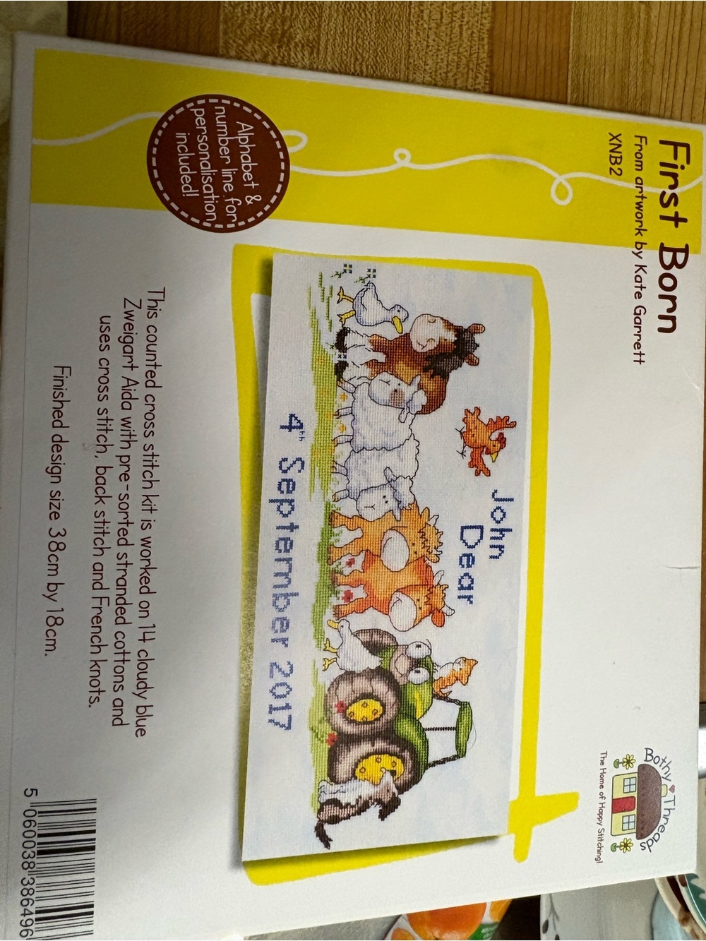 Personalized 'First Born' Cross Stitch Kit